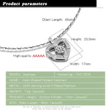 Bohemian Heart Choker Necklace 925 Sterling Silver Chain Female Jewelry