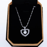 Bohemian Heart Choker Necklace 925 Sterling Silver Chain Female Jewelry