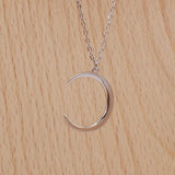 S925 Sterling Silver Moon Necklace Wild Crescent Pendant