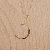 S925 Sterling Silver Moon Necklace Wild Crescent Pendant