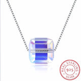 Lekani Cube Pendant S925 Silver Necklace Women Kids Jewelry