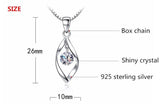 925 Silver Crystal Pendant Necklace Short Box Chain Jewelry