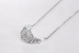 Lekani Feather Leaf Pendant Necklace Real S925 Silver Beads Collar