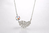 Lekani Feather Leaf Pendant Necklace Real S925 Silver Beads Collar