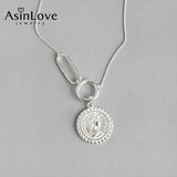 925 Silver Necklace Elizabeth Portrait Round Pendant Fine Jewelry