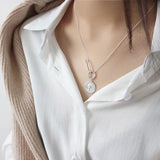925 Silver Necklace Elizabeth Portrait Round Pendant Fine Jewelry