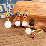 S925 Pure Silver Natural Jade Necklace Retro National Wind Court Red