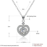 925 Silver Heart Necklace Romantic Jewelry For Women