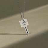 Vintage Love Key Necklace in Sterling Silver S925