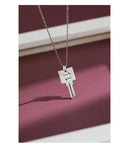 Vintage Love Key Necklace in Sterling Silver S925