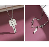 Vintage Love Key Necklace in Sterling Silver S925