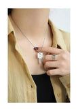 Vintage Love Key Necklace in Sterling Silver S925