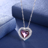 Lekani Crystals Heart Pendant Necklace, Real S925 Silver