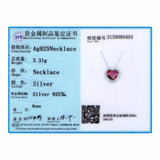 Lekani Crystals Heart Pendant Necklace, Real S925 Silver