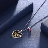 Lekani Crystals Necklace 925 Romantic Heart-shaped Sweet 16 Crystal Pendant