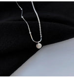 925 Silver Lucky Peas Alphabet Necklace Short Choker Chain Sexy Vintage