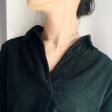925 Silver Lucky Peas Alphabet Necklace Short Choker Chain Sexy Vintage
