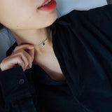 925 Silver Lucky Peas Alphabet Necklace Short Choker Chain Sexy Vintage