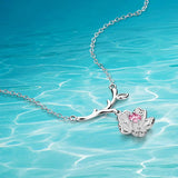 Romantic Glamour Crystal Plum Necklace