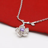 Romantic Glamour Crystal Plum Necklace
