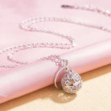 Women's 925 Silver Necklace Ball Pendant Chokers Fine Jewelry