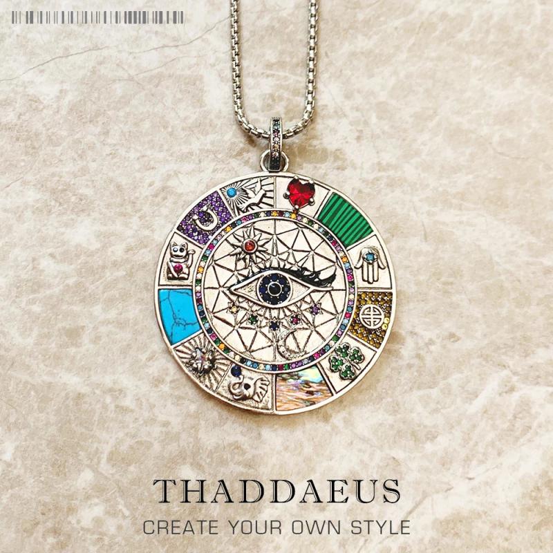 925 Silver Turquoise Amulet Necklace Lucky Symbols Gift