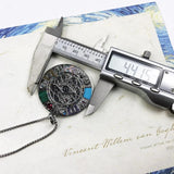925 Silver Turquoise Amulet Necklace Lucky Symbols Gift