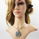 925 Silver Turquoise Amulet Necklace Lucky Symbols Gift