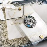 925 Silver Turquoise Amulet Necklace Lucky Symbols Gift