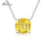 S925 Silver 10*10mm Yellow Diamond Pendant Necklace XL003