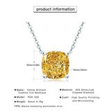 S925 Silver 10*10mm Yellow Diamond Pendant Necklace XL003