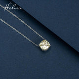S925 Silver 10*10mm Yellow Diamond Pendant Necklace XL003