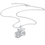 Shining Zircon Cherry Pendant Choker Woman 925 Sterling Silver Necklace