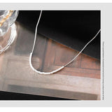 925 Silver Geometric Square Necklace Couple Gift