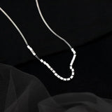 925 Silver Geometric Square Necklace Couple Gift