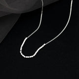 925 Silver Geometric Square Necklace Couple Gift