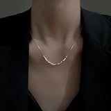 925 Silver Geometric Square Necklace Couple Gift