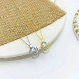 Moon Star Diamond Necklace 925 Silver Clavicle Chain Gift
