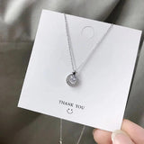 Moon Star Diamond Necklace 925 Silver Clavicle Chain Gift