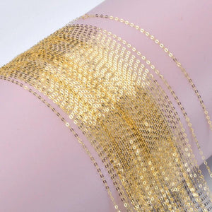 18K Yellow Necklace Chain Real AU750 Fine Jewelry for Women Wedding X269