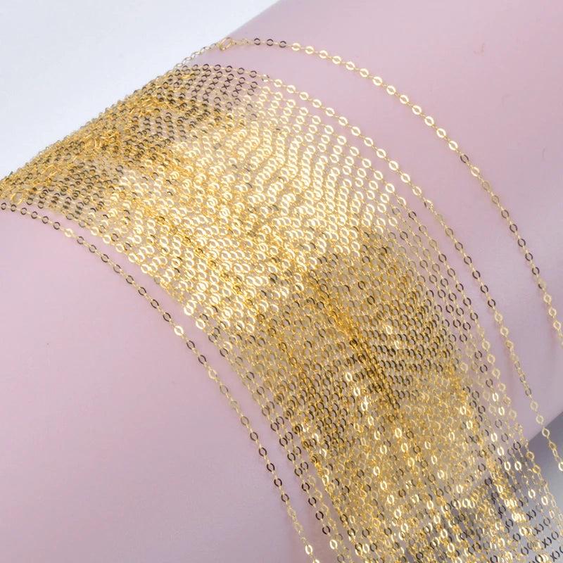 18K Yellow Necklace Chain Real AU750 Fine Jewelry for Women Wedding X269