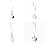 Tifine 925 Sterling Silver Double Heart Pendant Necklace, Holiday Gift