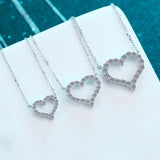2CT Moissanite Heart Necklace S925 Silver Platinum Pendant