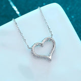 2CT Moissanite Heart Necklace S925 Silver Platinum Pendant