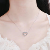 2CT Moissanite Heart Necklace S925 Silver Platinum Pendant
