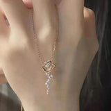925 0.56ctw D Moissanite Rose Necklace with Heart Pendant