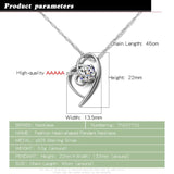 Heart Zircon Pendant Choker 925 Silver Necklace Water Wave Chain