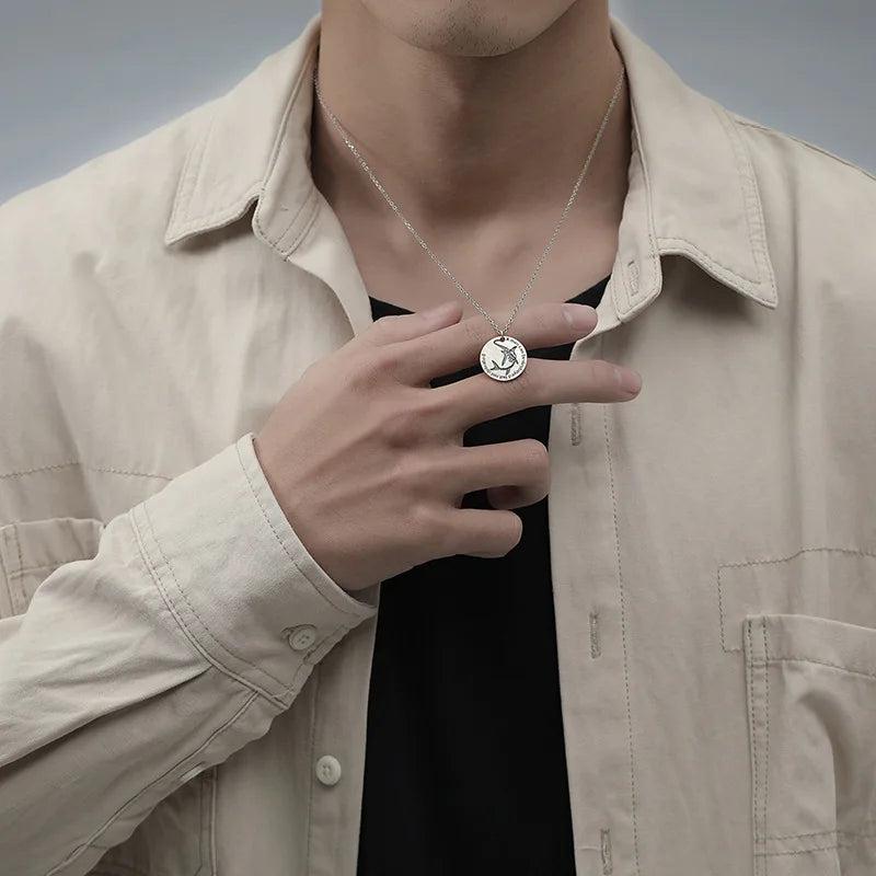 925 Silver Shark Pendant Necklace for Men Girls