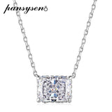 Solid Silver 925 Ice Cut Emerald Sapphire Diamond Necklaces