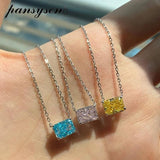 Solid Silver 925 Ice Cut Emerald Sapphire Diamond Necklaces